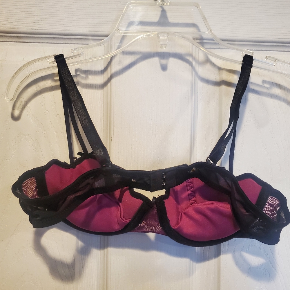Adore Me Dusana Push Up Jet Black and Boysenberry - Picture 2 of 3